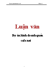 Luận văn Dự án kinh doanh quán cafe net