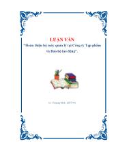 Luận văn Hoàn thiện bộ máy quản lý ở Công ty Tạp phẩm và Bảo hộ lao động