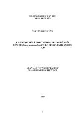 Luận văn Khả năng xử lý môi trường trong bể nuôi tôm sú (penaeus monodon) có bổ sung vi khuẩn hữu ích