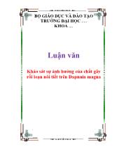 Luận văn Khảo sát sự ảnh hưởng của chất gây rối loạn nôi tiết trên Dapnnia magna