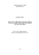 Luận văn Khảo sát sự biến động mật độ vi khuẩn bacillus subtilis trong bể nuôi tôm sú (penaeus monodon)