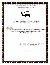 Luận văn Năng lực cạnh tranh của công ty cổ phần sữa Việt Nam vinamilk trong bối cảnh hội nhập kinh tế quốc tế