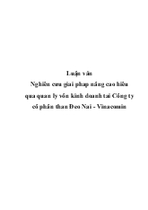 Luận văn Nghiên cứu giải pháp nâng cao hiệu quả quản lý vốn kinh doanh tại Công ty cổ phần than Đèo Nai - Vinacomin