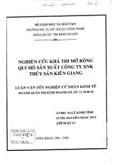 Luận văn Nghiên cứu khả thi mở rộng qui mô sản xuất công ty xuất nhập khẩu thủy sản Kiên Giang
