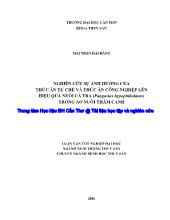 Luận văn Nghiên cứu sự ảnh hưởng của thức ăn tự chế và thức ăn công nghiệp lên hiệu quảnuôi cá tra (pangasius hypophthalmus) trong ao nuôi thâm canh