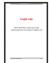 Luận văn Phân tích thực trạng quản trị nguồn nhân lực tại công ty TNHH olam