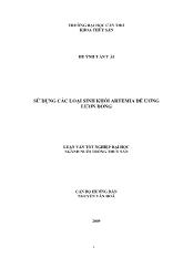 Luận văn Sử dụng các loại sinh khối artemia để ương lươn đồng