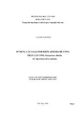 Luận văn Sử dụng các loại sinh khối artemia để ươngcá thát lát còm(notopterus chitala) từ hương lên giống