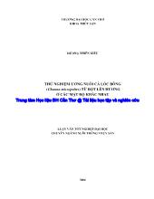 Luận văn Thử nghiệm ương nuôi cá lóc bông (channa micropeltes) từ bột lên hương ở các mật độ khác nhau