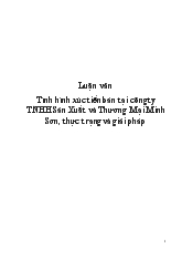 Luận văn Tình hình xúc tiến bán tại công ty TNHH Sản Xuất và Thương Mại Minh Sơn, thực trạng và giải pháp