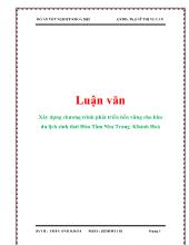 Luận văn Xây dựng chương trình phát triển bền vững cho khu du lịch sinh thái Hòn Tằm Nha Trang Khánh Hoà