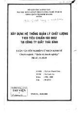 Luận văn Xây dựng hệ thống quản lý chất lượng theo tiêu chuẩn ISO 9002 tại công ty giày Thái Bình