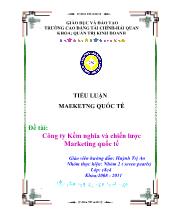 Maeketng quốc tế - Công ty Kềm nghĩa và chiến lược