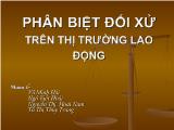 Phân biệt đối xử trên thị trường lao động