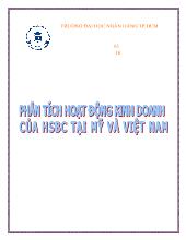 Phân tích hoạt động kinh doanh cảu HSBC tại Mỹ và Việt Nam