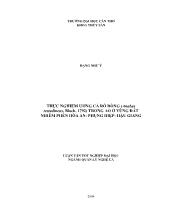 Thực nghiệm ương cá rô đồng (anabas testudineus, bloch, 1792) trong ao ở vùng đất nhiễm phèn Hòa An - Phụng Hiệp - Hậu Giang