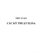 Tiểu luận Các kỹ thuật elisa