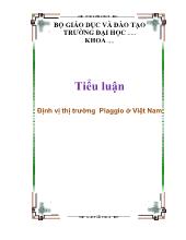 Tiểu luận Định vị thị trường Piaggio ở Việt Nam