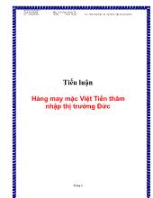 Tiểu luận Hàng may mặc Việt Tiến thâm nhập thị trường Đức