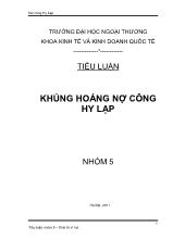 Tiểu luận Khủng hoảng nợ công Hy Lạp