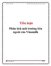 Tiểu luận Phân tích môi trường bên ngoài của Vinamilk