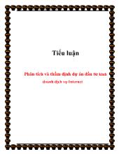 Tiểu luận Phân tích và thẩm định dự án đầu tư kinh doanh dịch vụ Internet