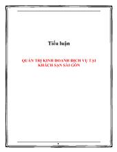 Tiểu luận Quản trị kinh doanh dịch vụ tại khách sạn Sài Gòn