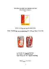 Tiểu luận Quản trị marketing - Tìm hiểu thất bại của nhãn hàng new coke của công ty Coca - Cola