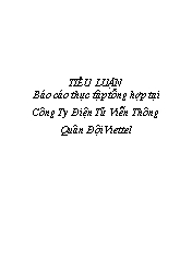 Tiểu luận Tình hình hoat động ở công ty điện tử viễn thông quân đội Viettel