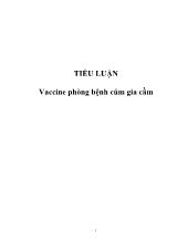 Tiểu luận Vaccine phòng bệnh cúm gia cầm