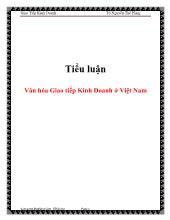 Tiểu luận Văn hóa Giao tiếp Kinh Doanh ở Việt Nam