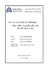 Bản chất và nguồn gốc của lợi thế cạnh tranh