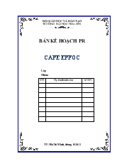 Bản kế hoạch quan heke công chúng cho Cafe Effoc
