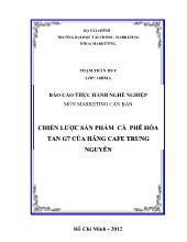 Chiến lược sản phẩm cà phê hòa tan G7 của hãng cafe Trung Nguyên