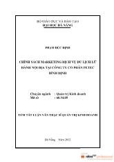 Chính sách Marketing dịch vụ du lịch lữ hành nội địa tại công ty phần petec Bình Định