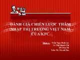 Đánh giá chiến lược thâm nhập thị trường Việt Nam của KFC