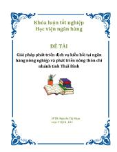 Đề tài giải pháp phát triển dịch vụkiều hối tại ngân hàng nông nghiệp và phát triển nông thôn chi nhánh tỉnh Thái Bình
