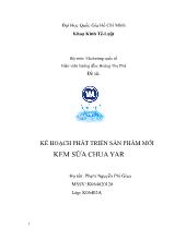 Đề tài Kế hoạch phát triển sản phẩm mới kem sữa chua Yar