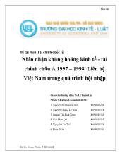 Đề tài Nhìn nhận khủng hoảng kinh tế - Tài chính Châu Á 1997 – 1998