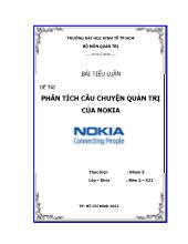 Đề tài Phân tích câu chuyện quản trị của Nokia