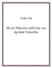Đề tài Phân tích chiến lược của tập đoàn Yahoo! Inc