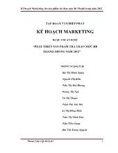 Đề tài Phát triển sản phầm trà thảo mộc DR Thanh trong năm 2012