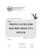 Đề tài Phong cách lãnh đạo độc đoán của hitler