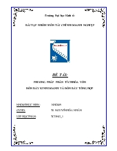 Đề tài Phương pháp phân tích hòa vốn đòn bẩy kinh doanh và đòn bẩy tổng hợp