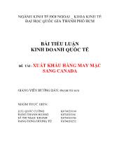 Đề tài Xuất khẩu hàng may mặc sang Canada