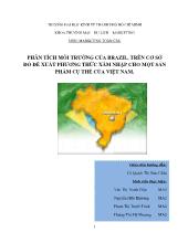 Đồ án Phân tích môi trường của brazil, trên cơ sở đó đề xuất phương thức xâm nhập cho một sản phẩm cụ thể của Việt Nam