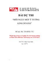 Dự án đầu tư thành lập công ty cổ phần tư vấn hướng nghiệp và phát triển nhân lực chất lượng cao viettronics