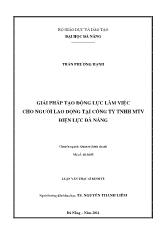 Giải pháp tạo động lực làm việc cho người lao động tại công ty TNHH MTV điện lực Đà Nẵng