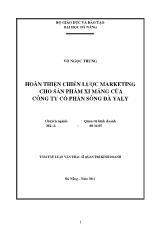 Hoàn thiện chiến lược marketing cho sản phẩm xi măng của công ty cổ phần sông Đà Yaly