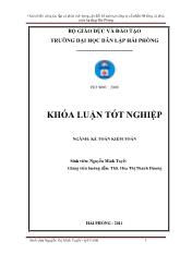 Khóa luận Hoàn thiện công tác Lipaj và phân tích bảng cân đối kế toán tại công ty cổ phần và phát triển Hạ tầng Hải Phòng